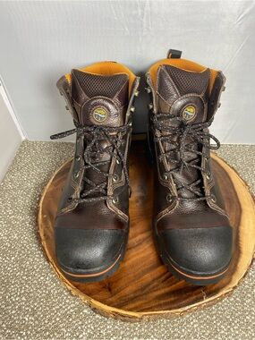 Men's Timberland  Pro Puncture Resistant Safety Work Boots  Brown and Orange .